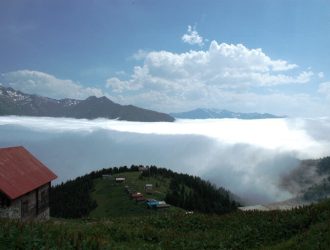 Green mountains and countryside in Rize in the Black Sea region